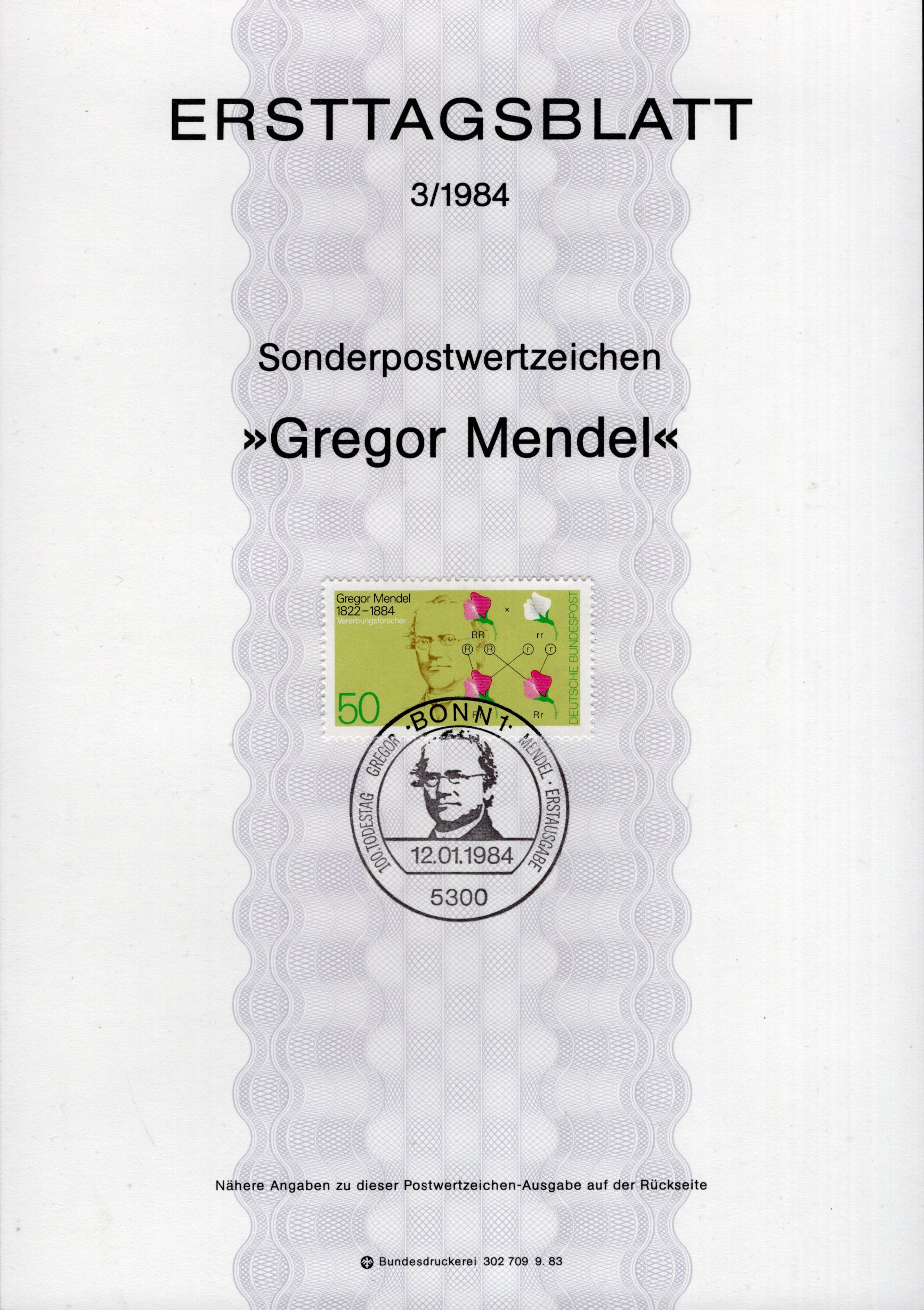 100. Todestag Gregor Mendel