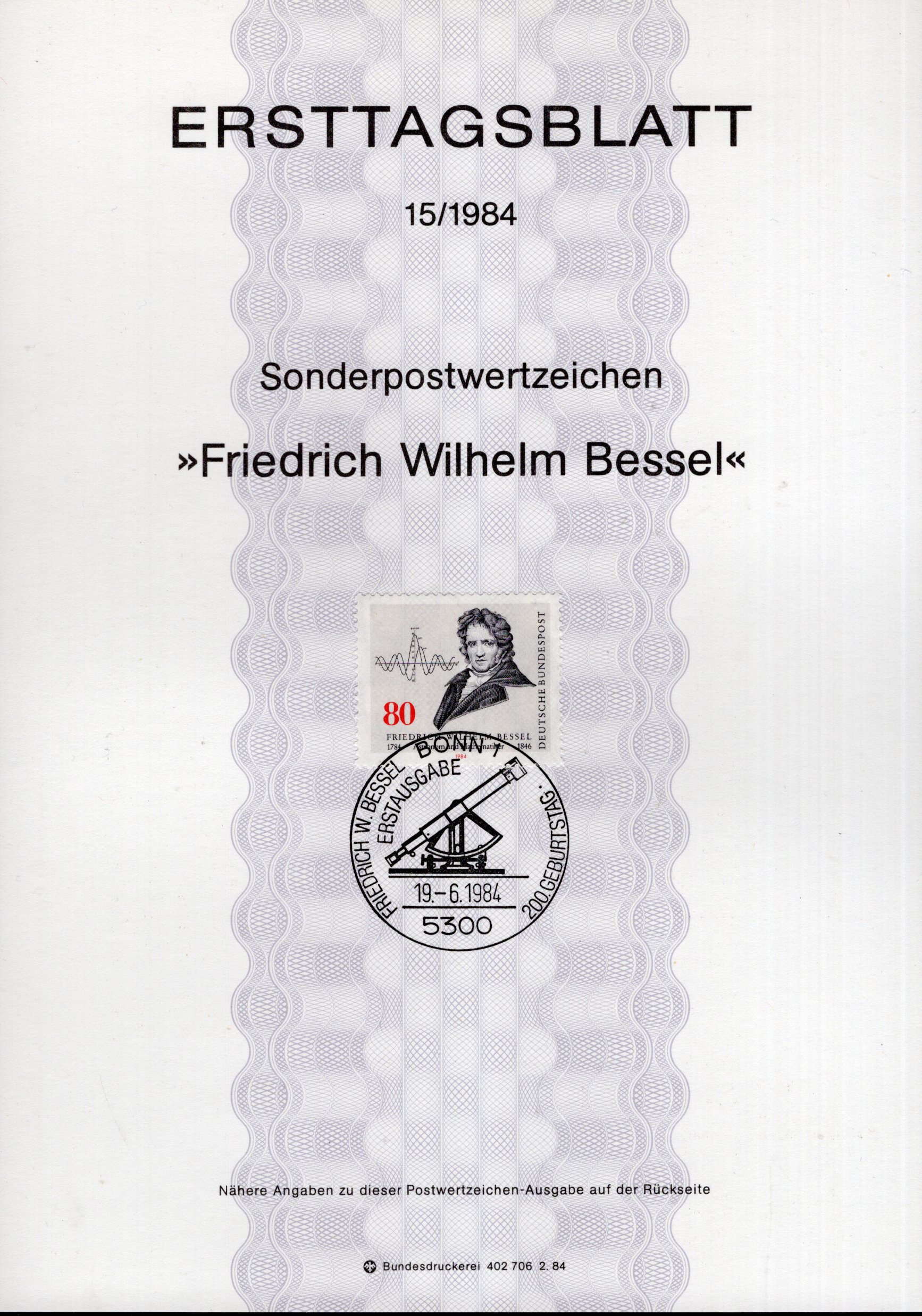 200. Geburtstag Friedrich Wilhelm Bessel