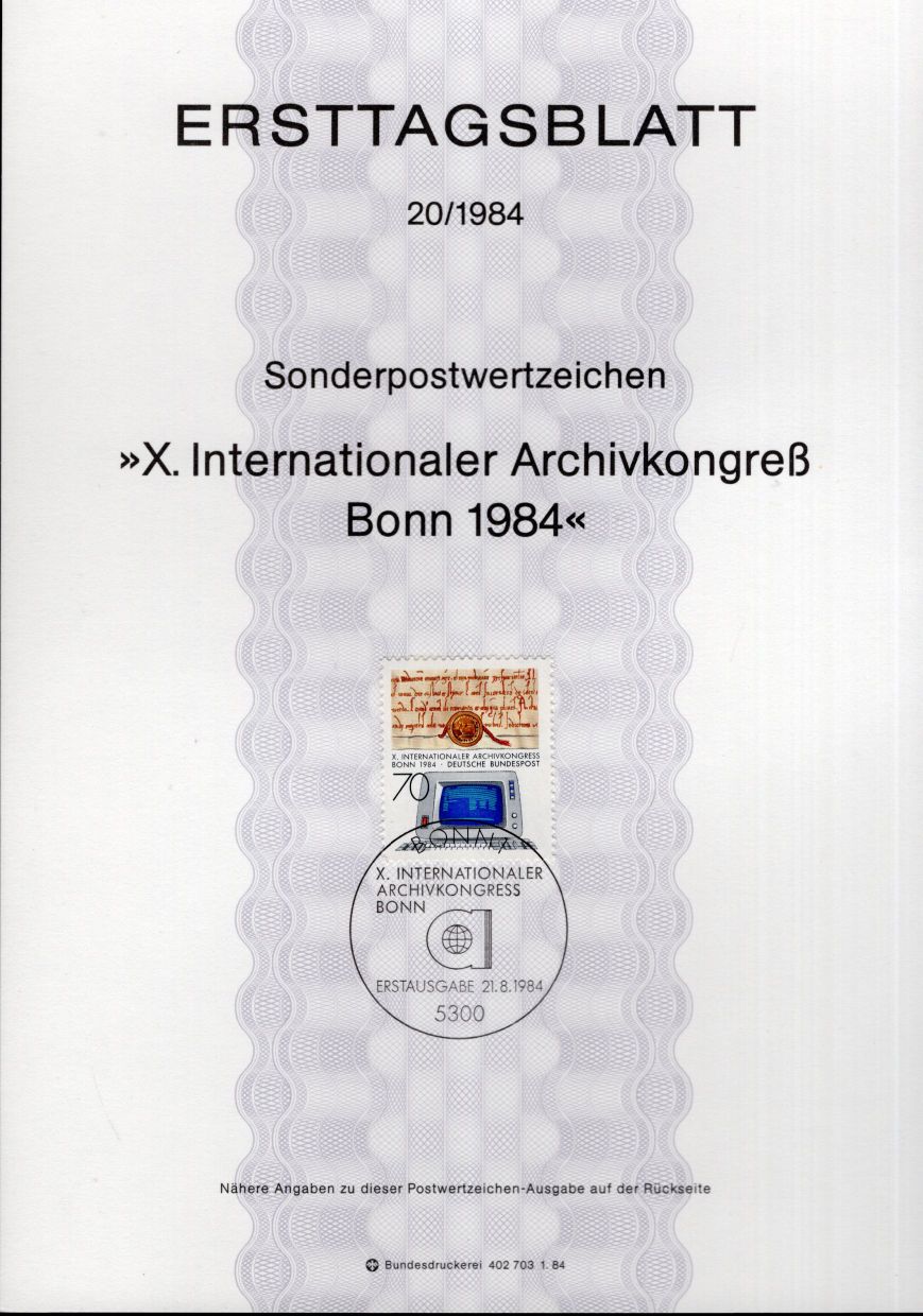 X. Internationaler Archivkongreß Bonn 1984