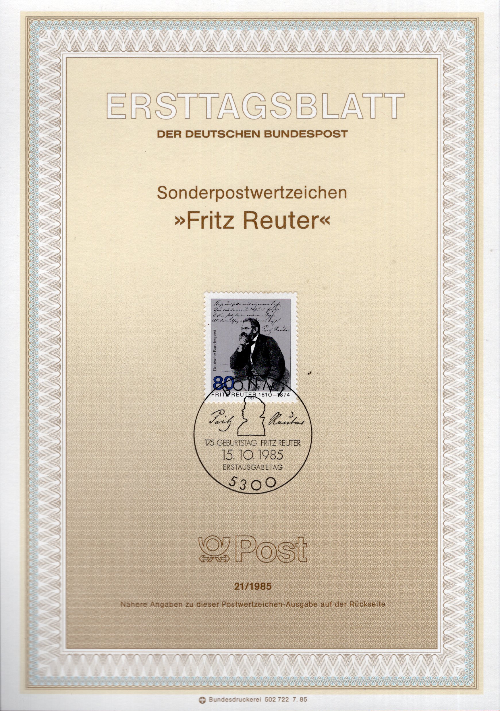 175. Geburtstag Fritz Reuter