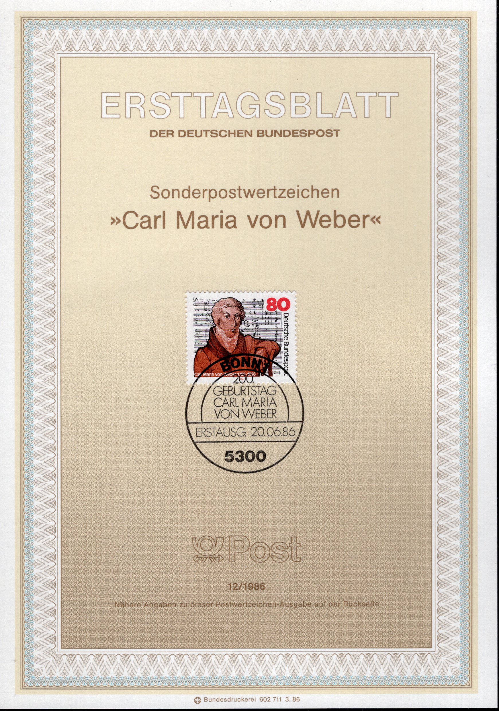 200. Geburtstag Carl Maria von Weber