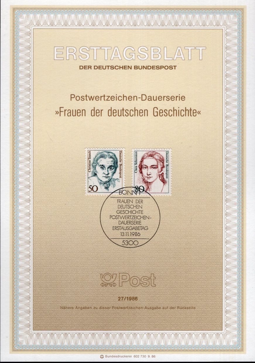 Dauerserie Frauen der deutschen Geschichte - Christine Teusch - Clara Schumann