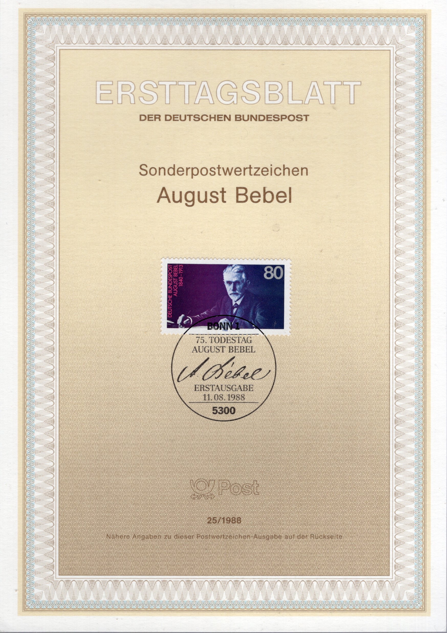 75. Todestag August Bebel