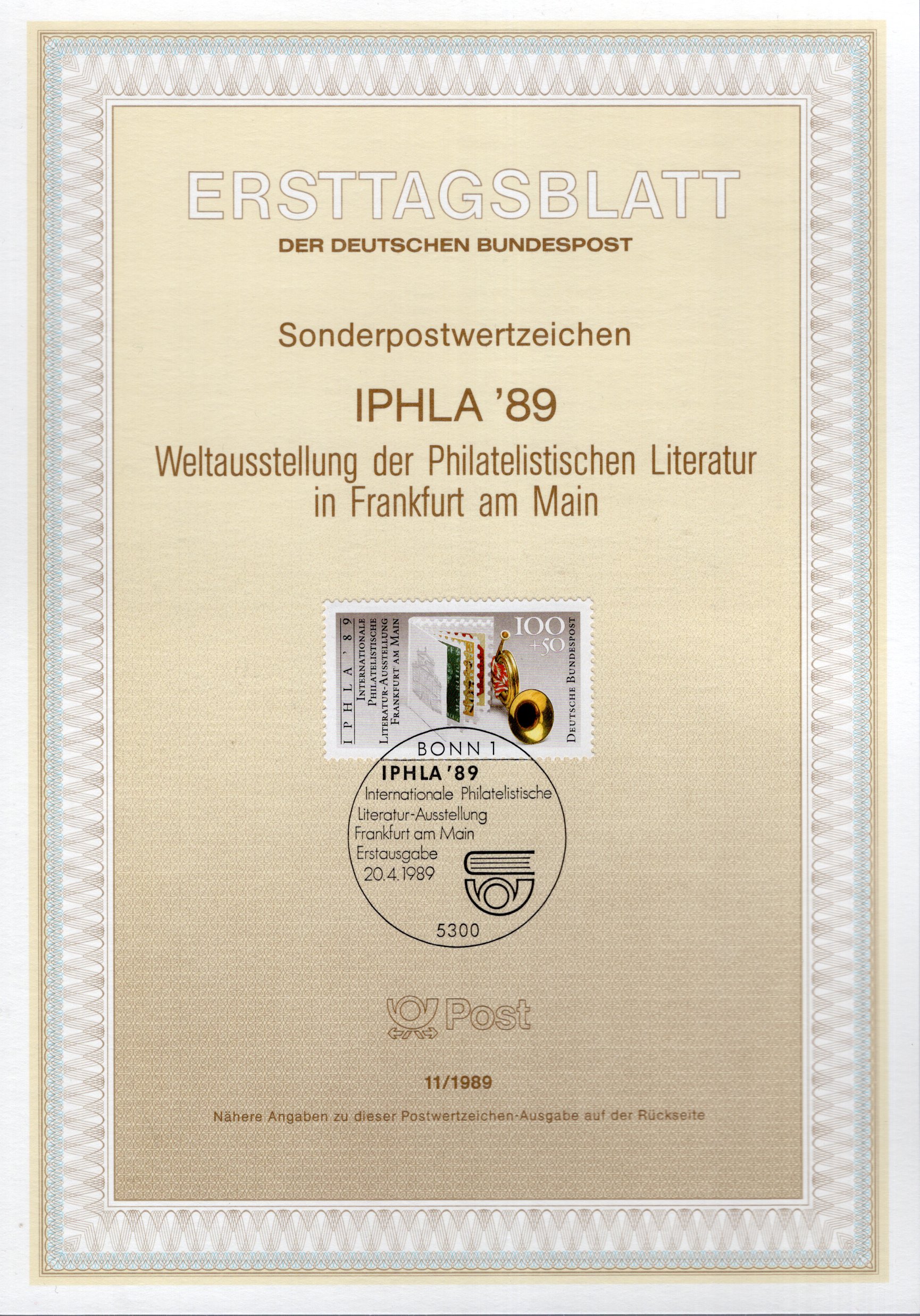 IHPLA ´89 - Weltausstellung der Philatelistischen Literatur in Frankfurt am Main