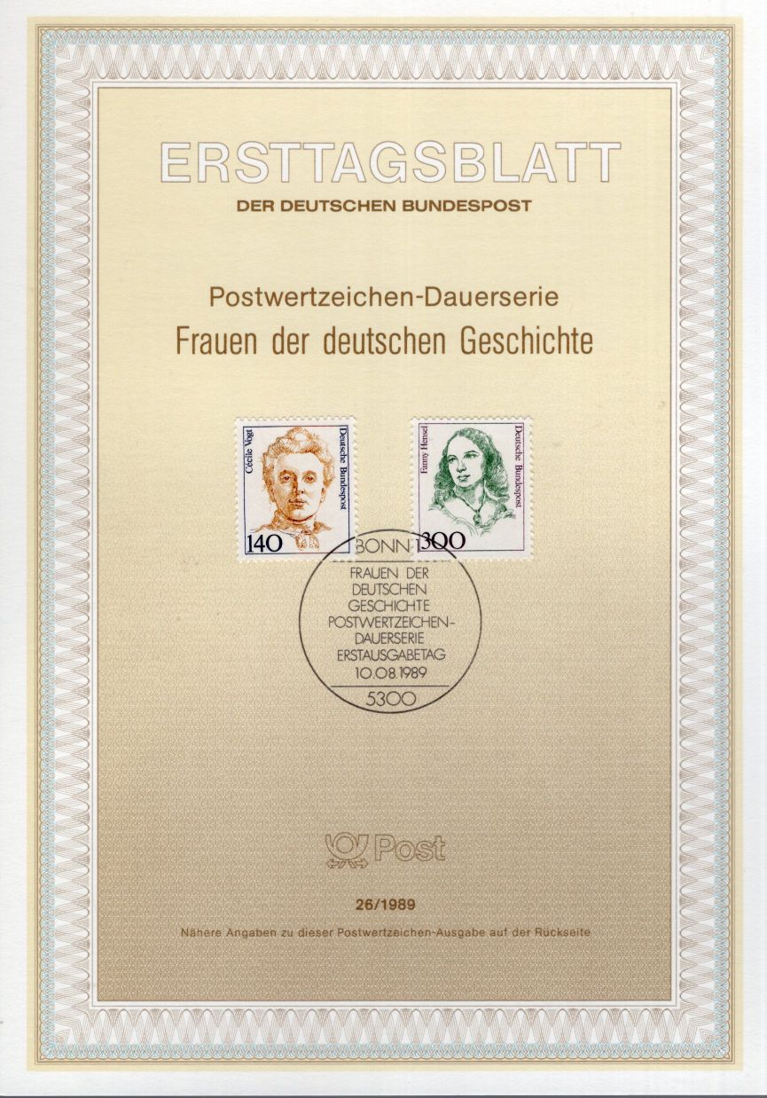 Dauerserie Frauen der deutschen Geschichte - Cecile Vogt - Fanny Hensel