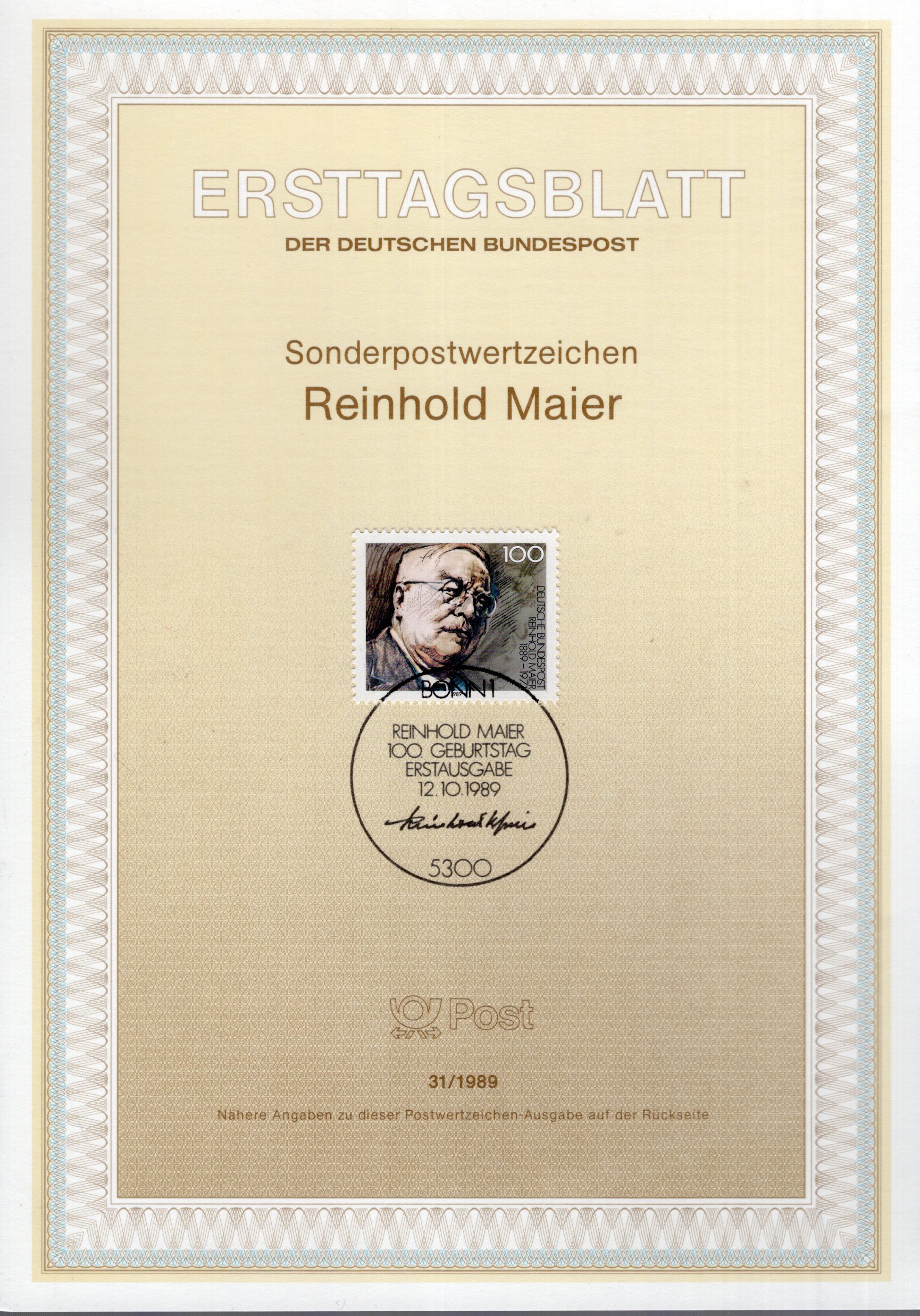 100. Geburtstag Reinhold Maier