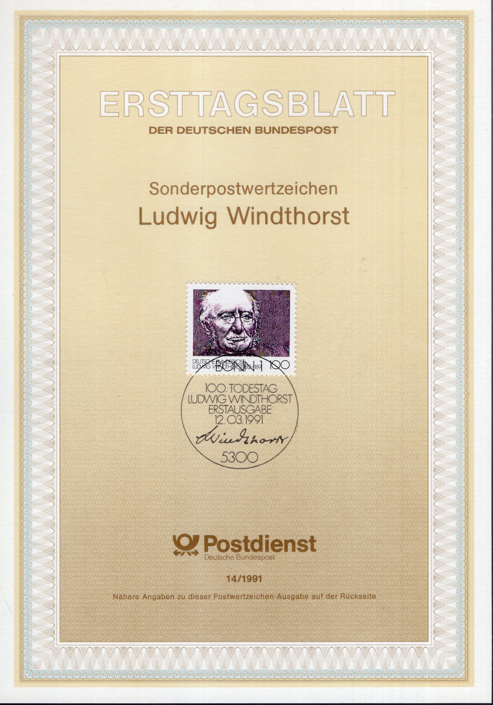 100. Todestag Ludwig Windthorst