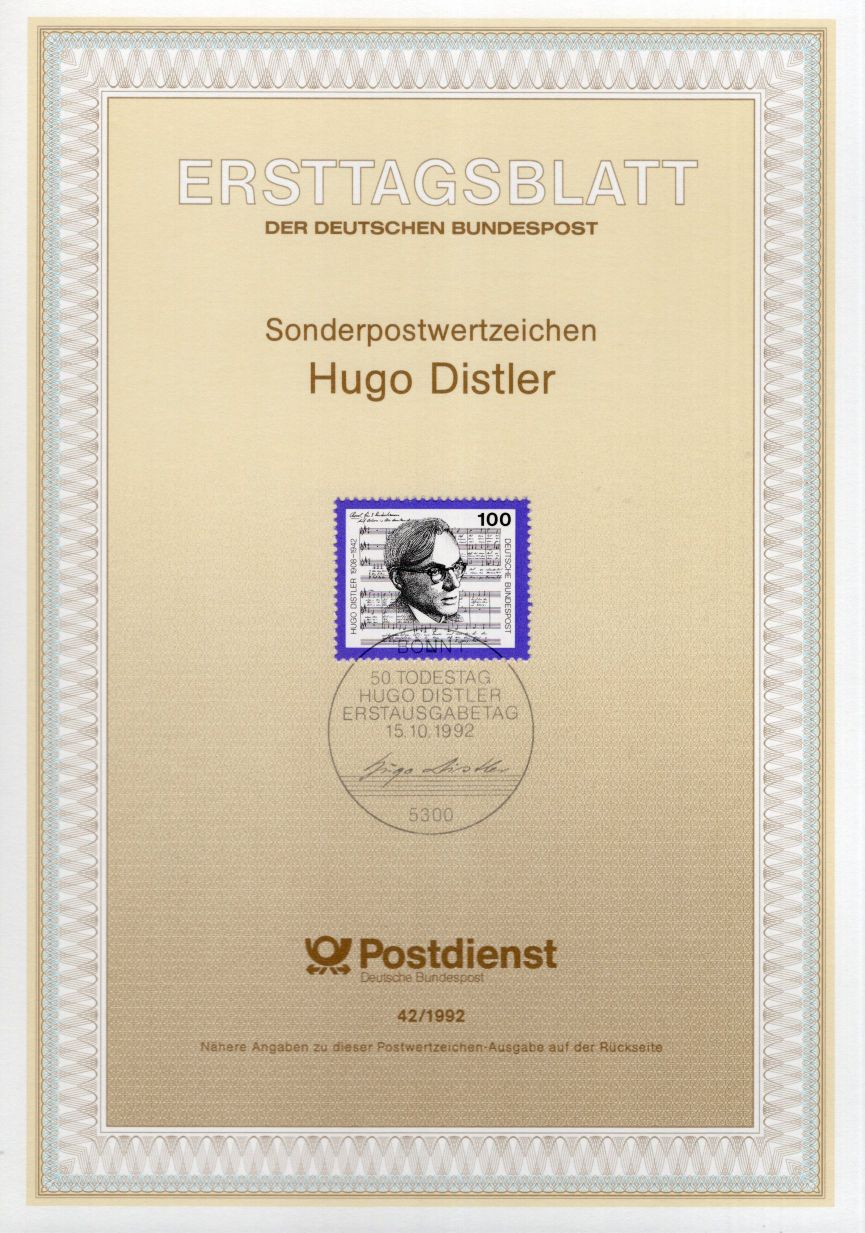 50. Todestag Hugo Distler