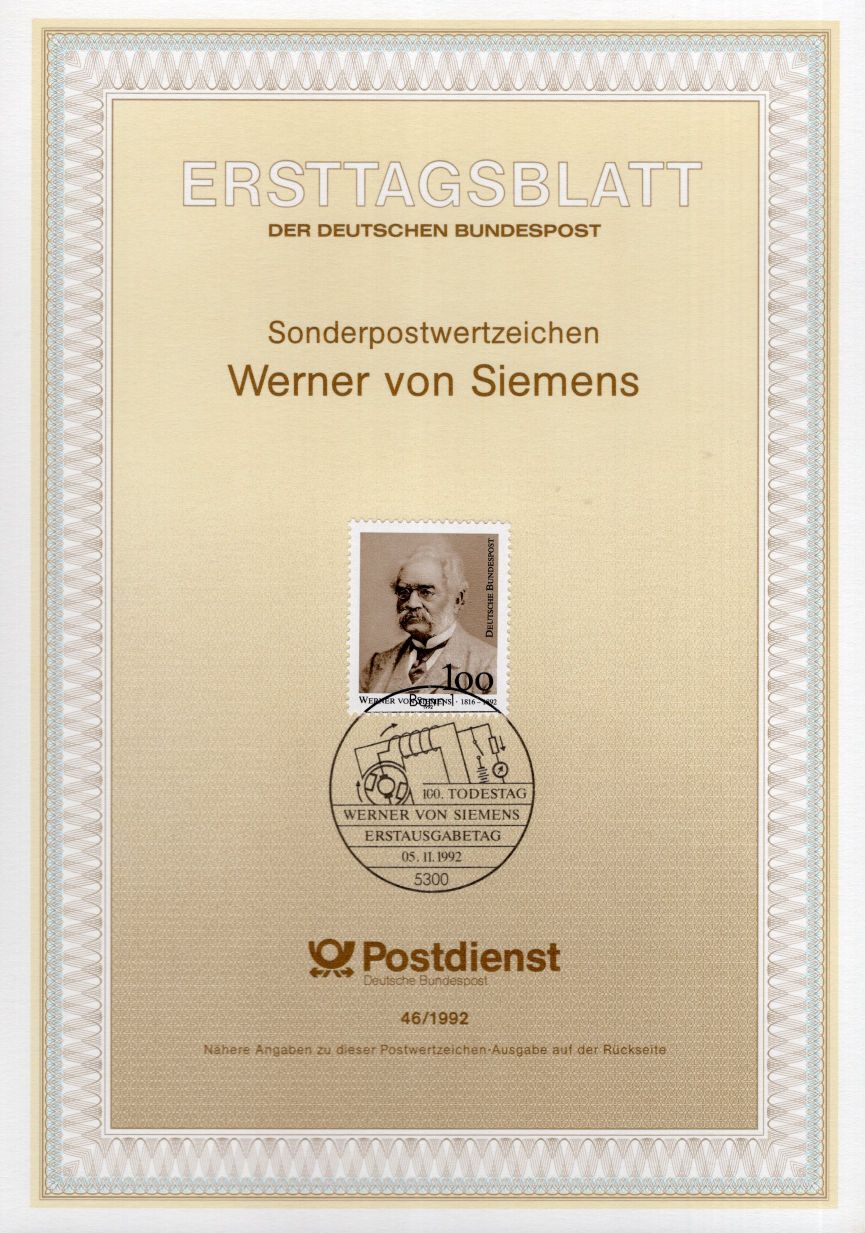 100. Todestag Werner von Siemens