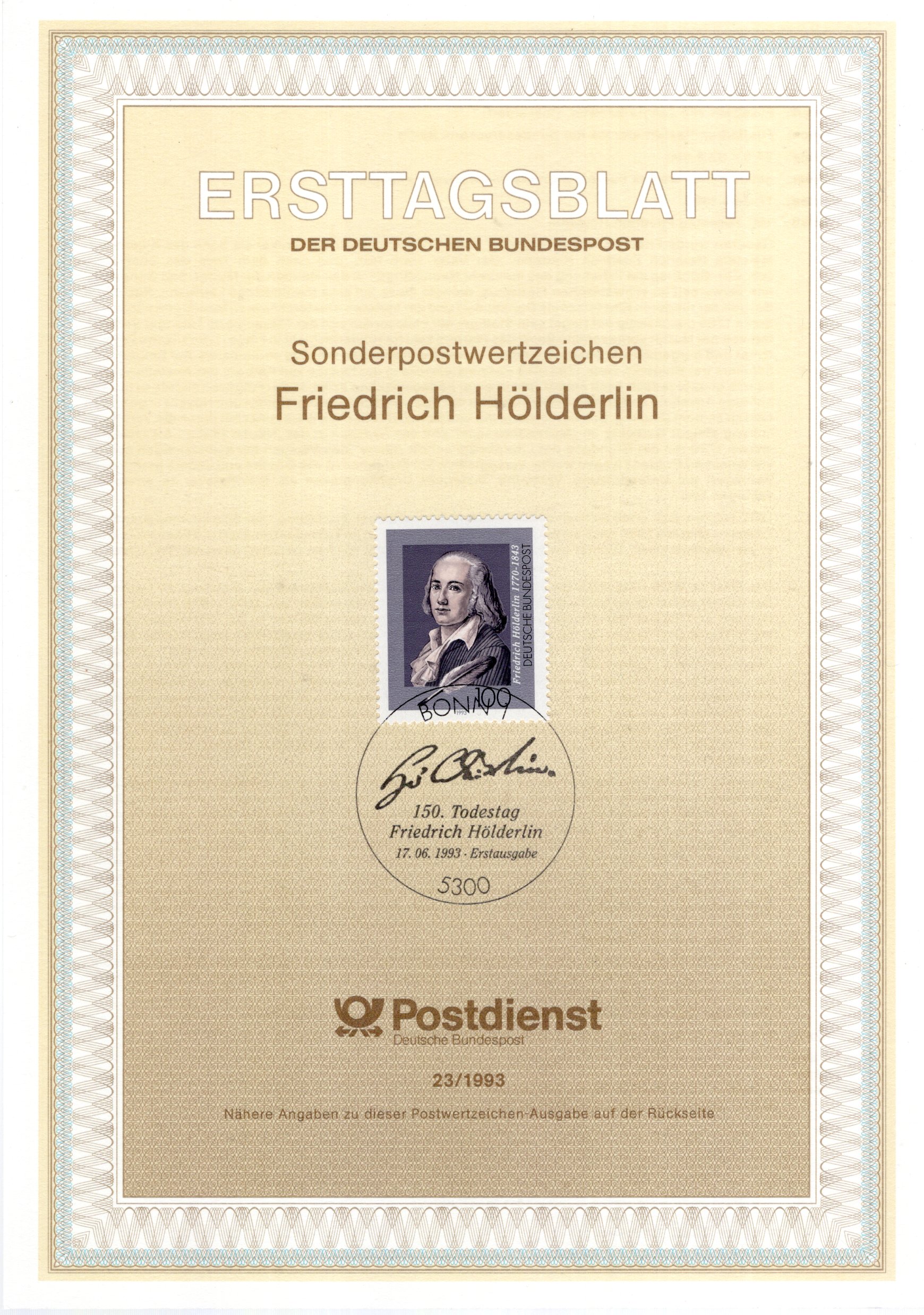 150. Todestag Friedrich Hölderlin