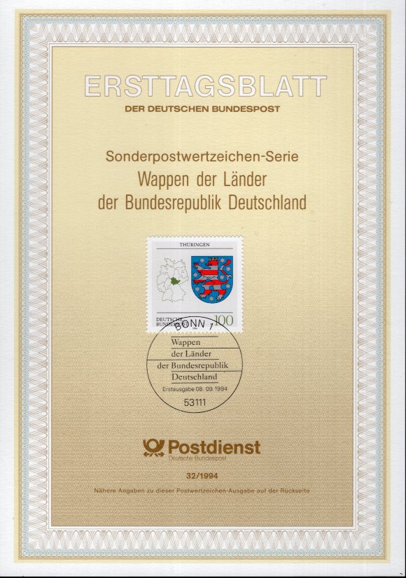 Wappen der Länder der Bundesrepublik Deutschland - Thüringen