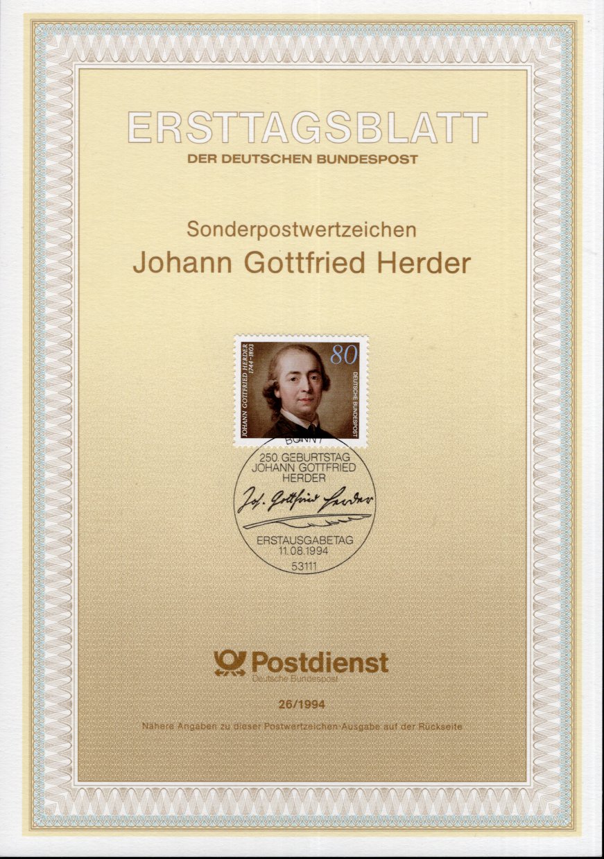 250. Geburtstag Johann Gottfried Herder