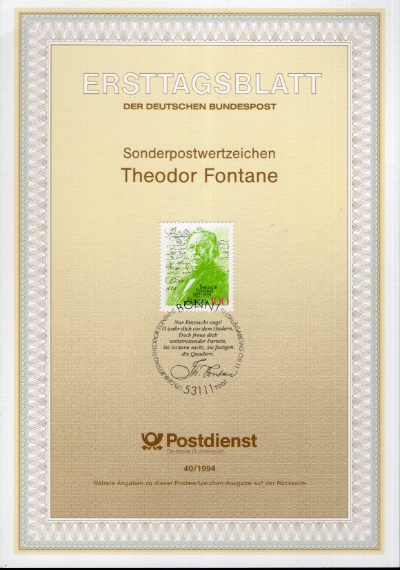 175. Geburtstag Theodor Fontane