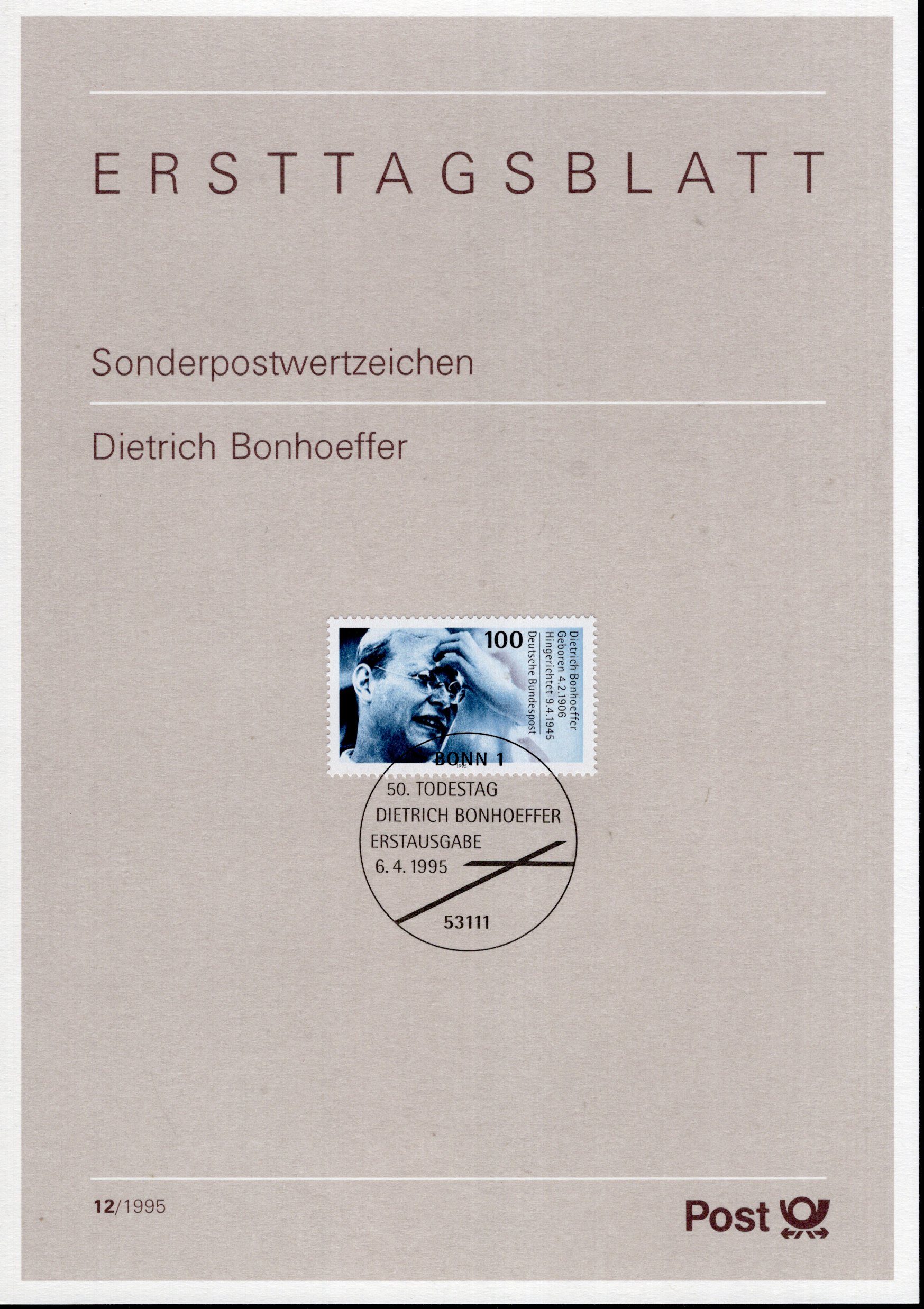 50. Todestag von Dietrich Bonhoeffer