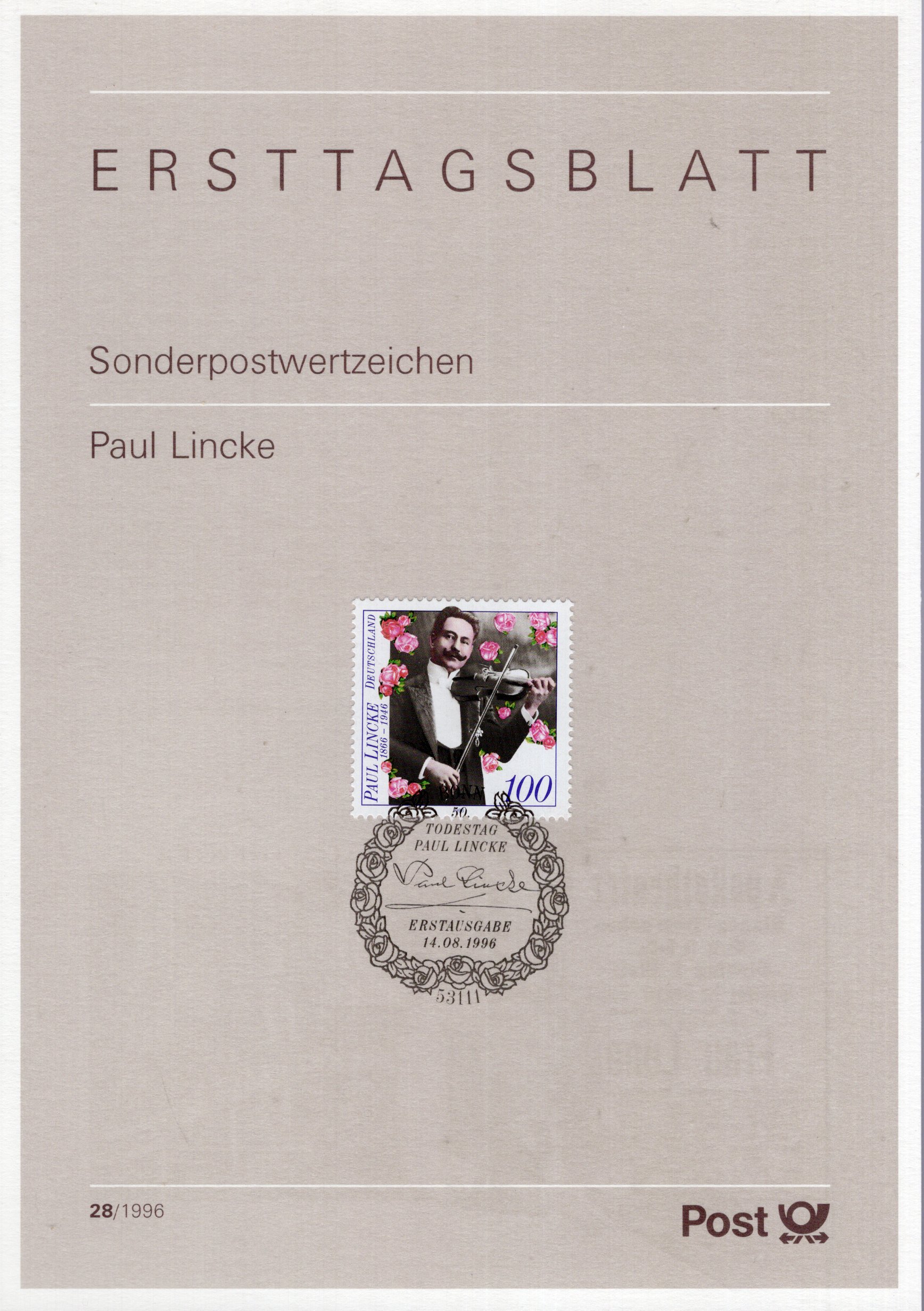 50. Todestag von Paul Lincke