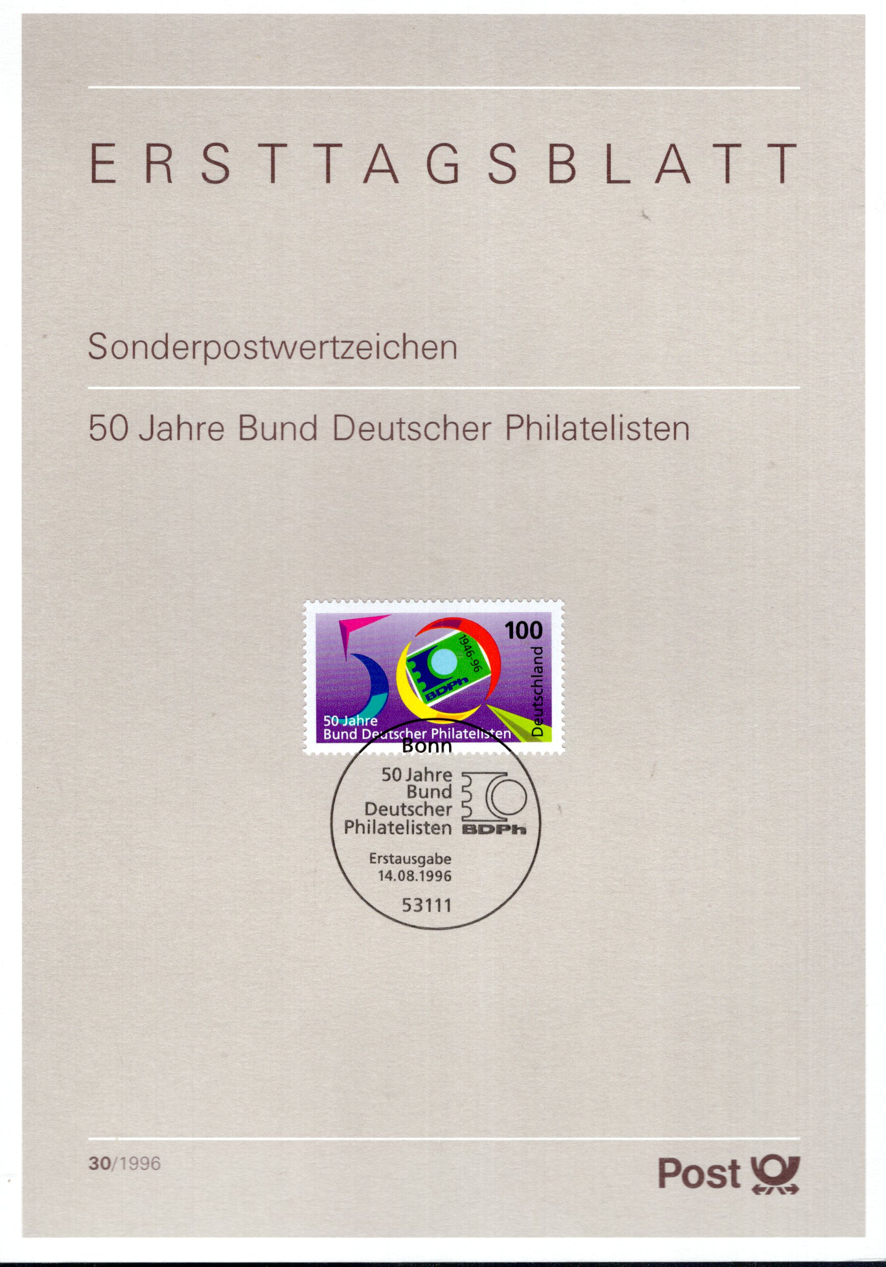 50 Jahre Bund Deutscher Philatelisten BDPh