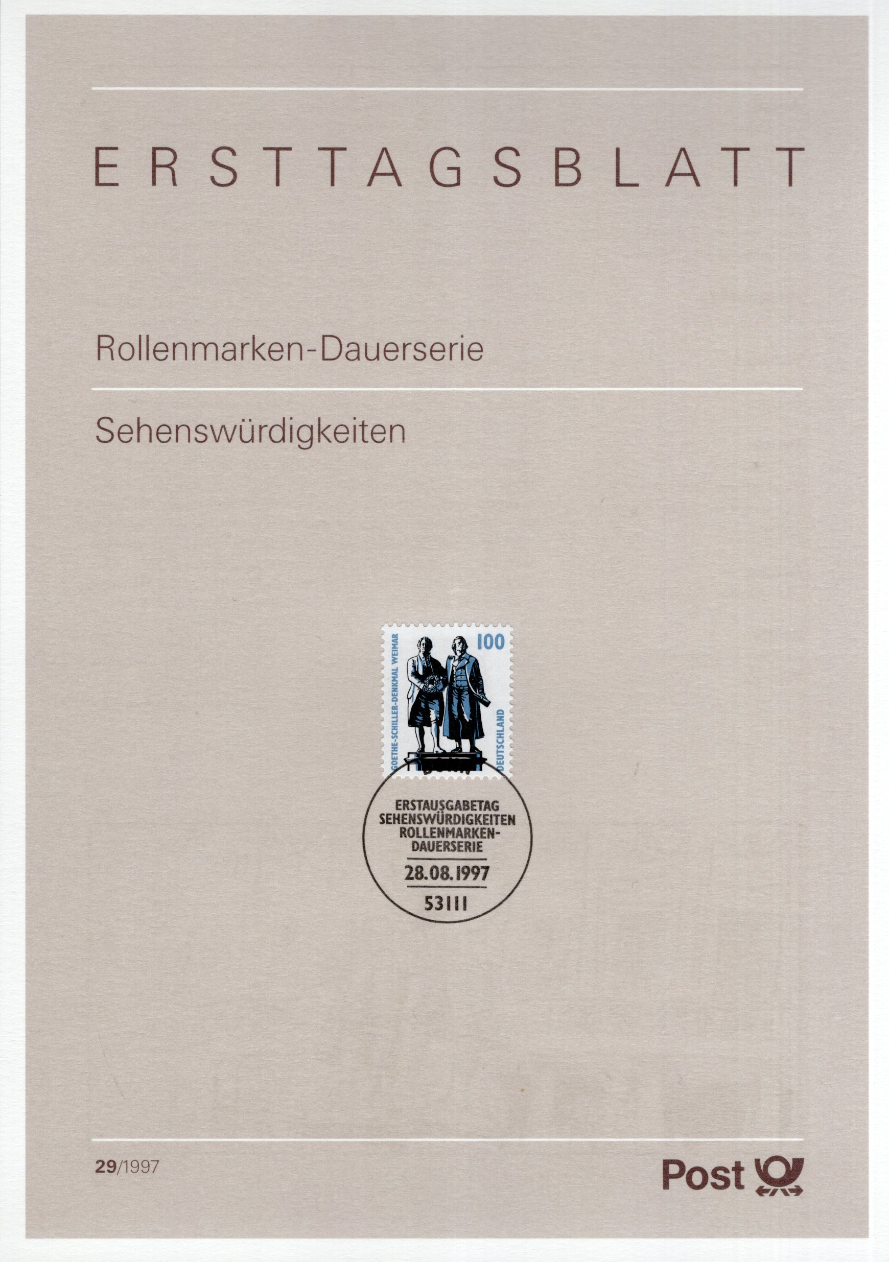 Dauerserie Sehenswürdigkeiten - Goethe - Schiller - Denkmal Weimar