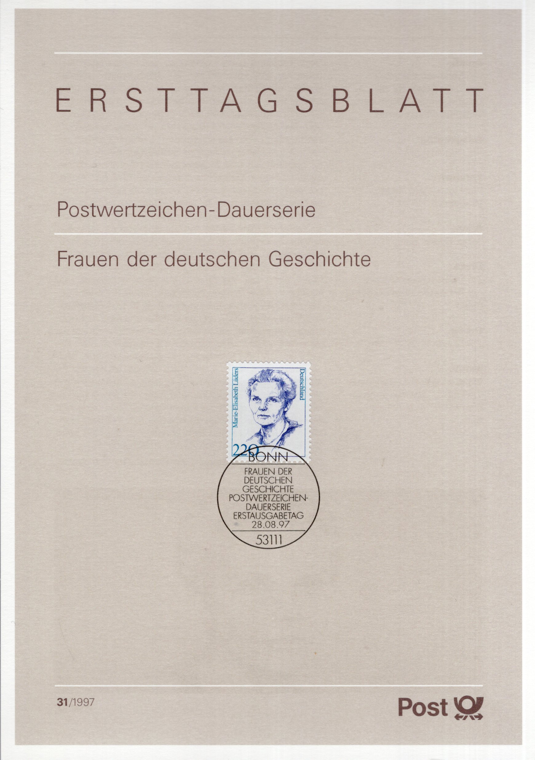 Dauerserie Frauen der deutschen Geschichte - Marie - Elisabeth Lüders