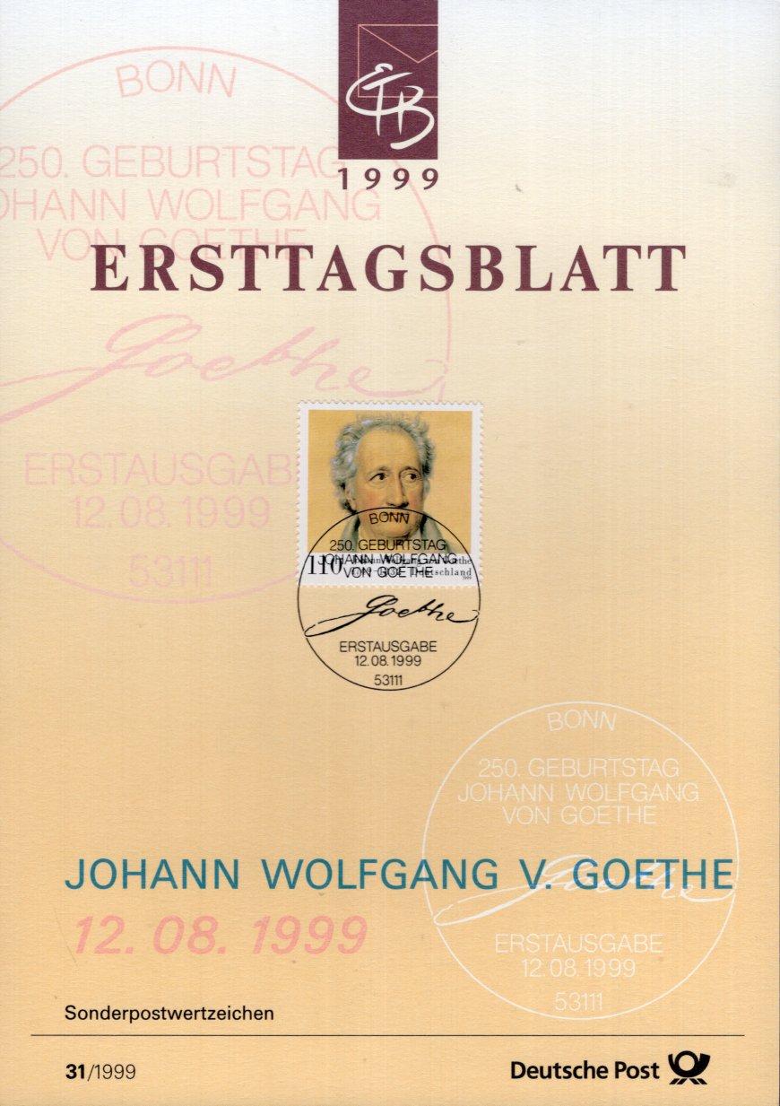 250. Geburtstag von Johann Wolfgang von Goethe