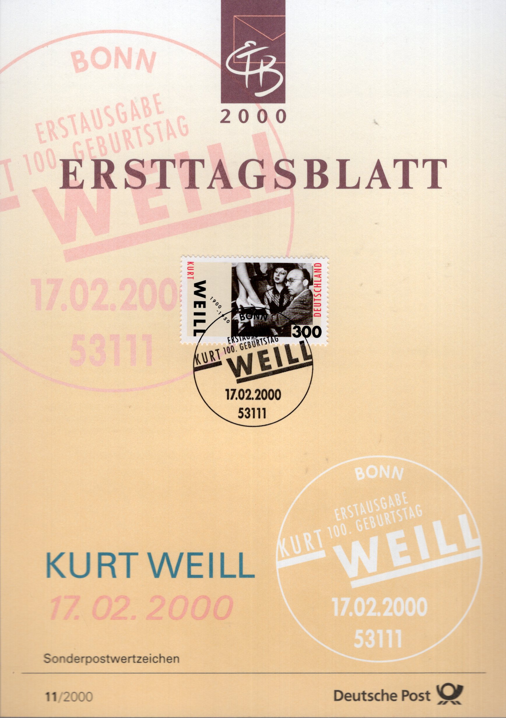 100. Geburtstag Kurt Weill