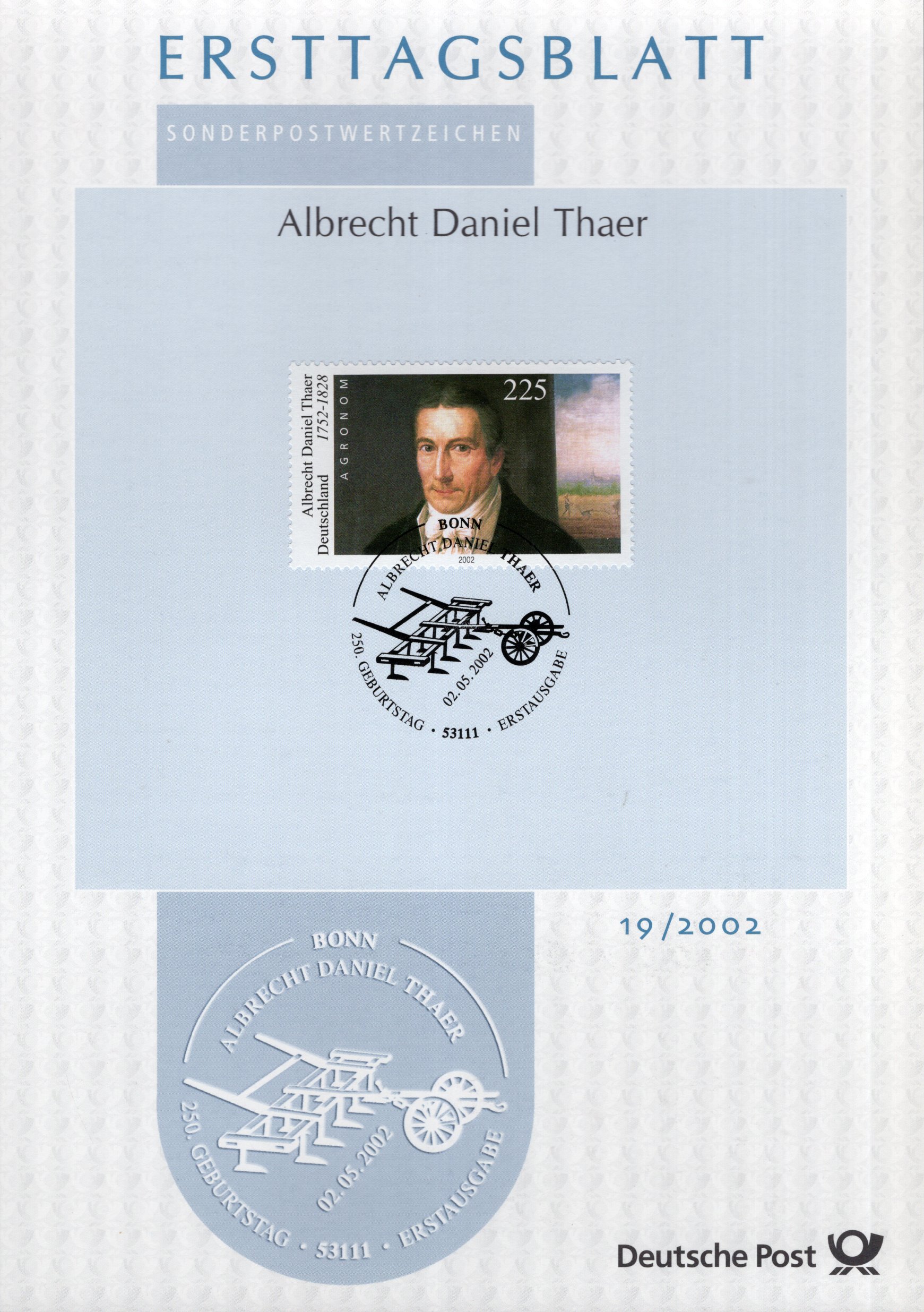 250. Geburtstag Albrecht Daniel Thaer