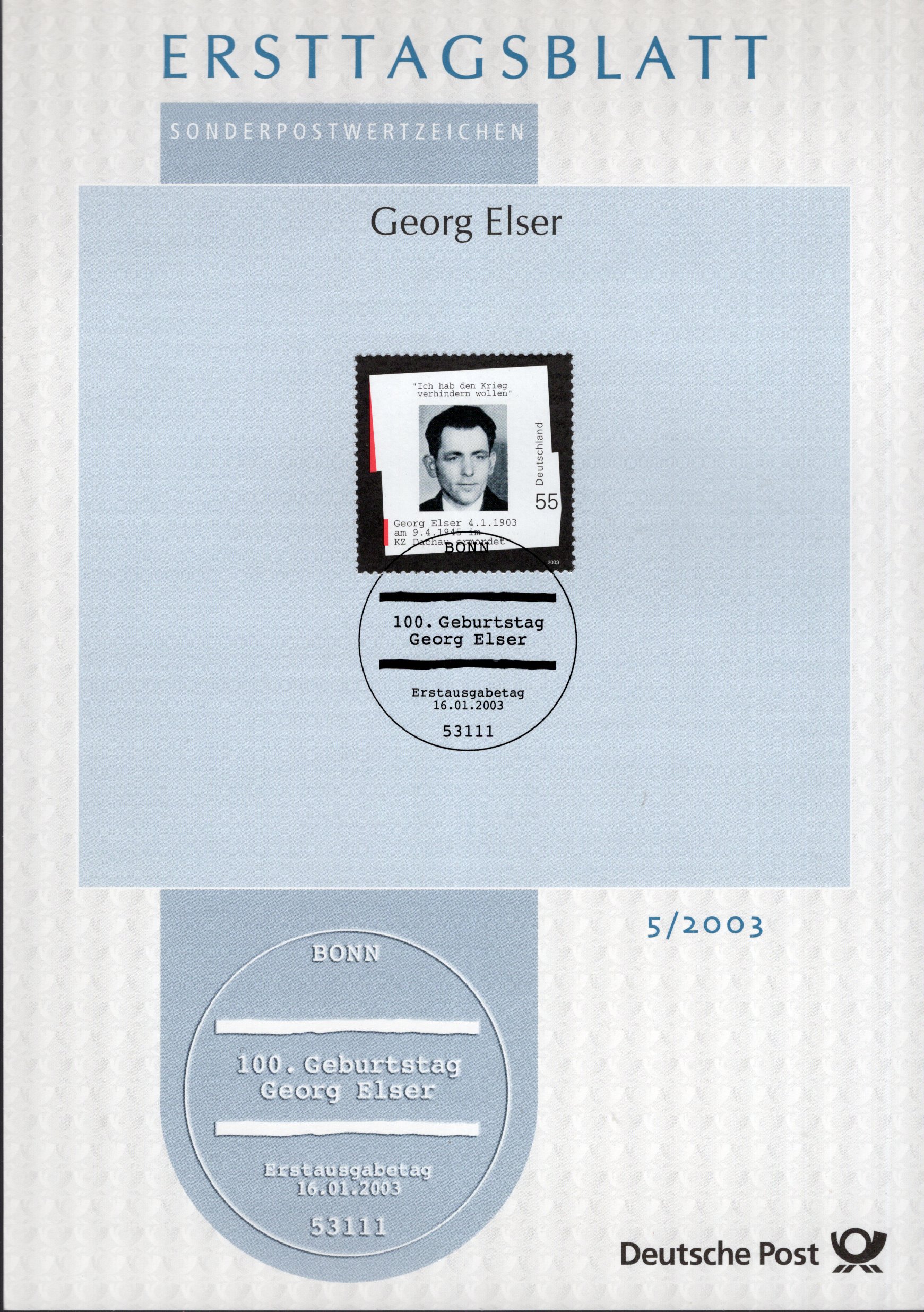 100. Geburtstag Georg Elser