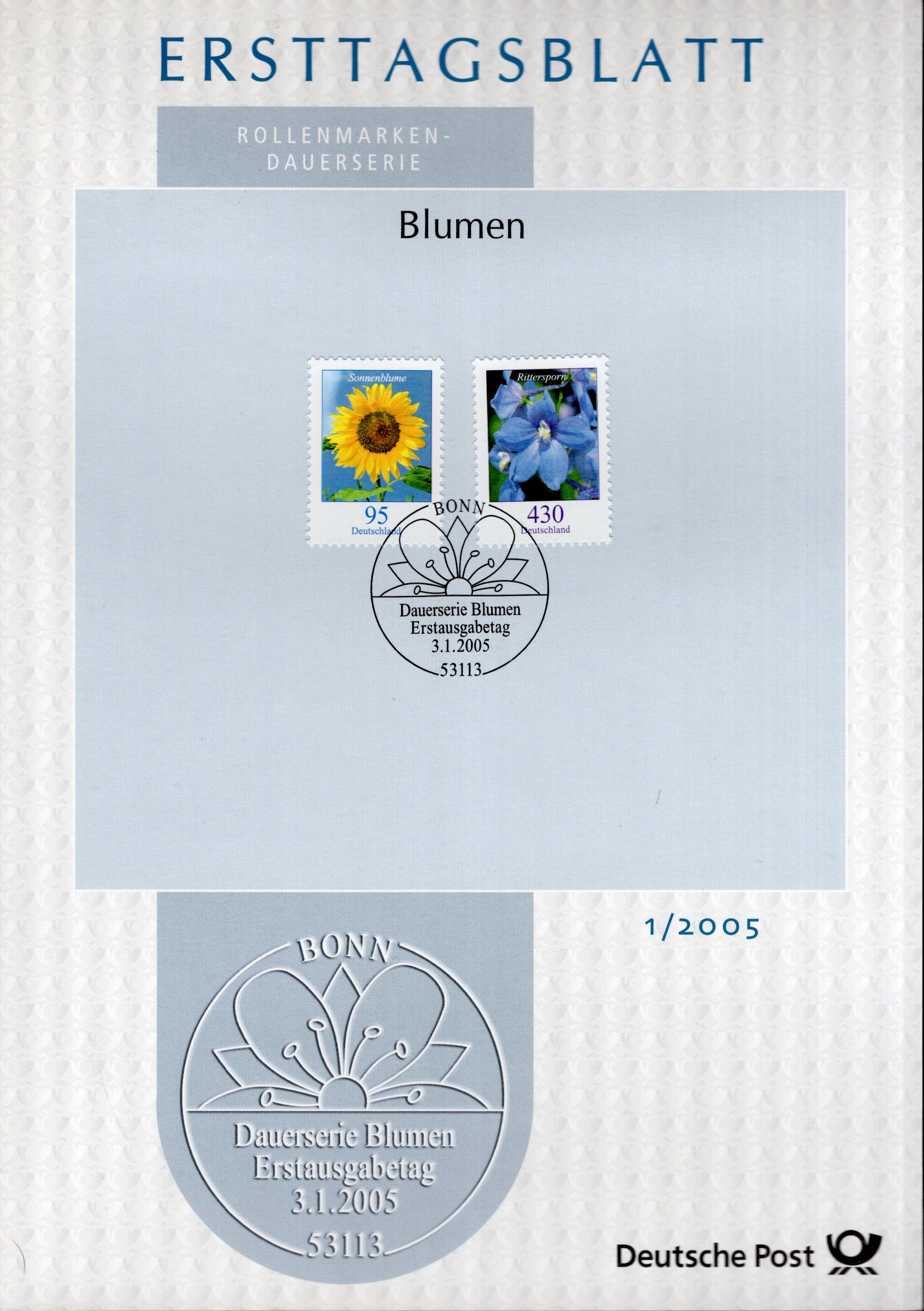 Dauerserie Blumen - Sonnenblume - Gartenrittersporn