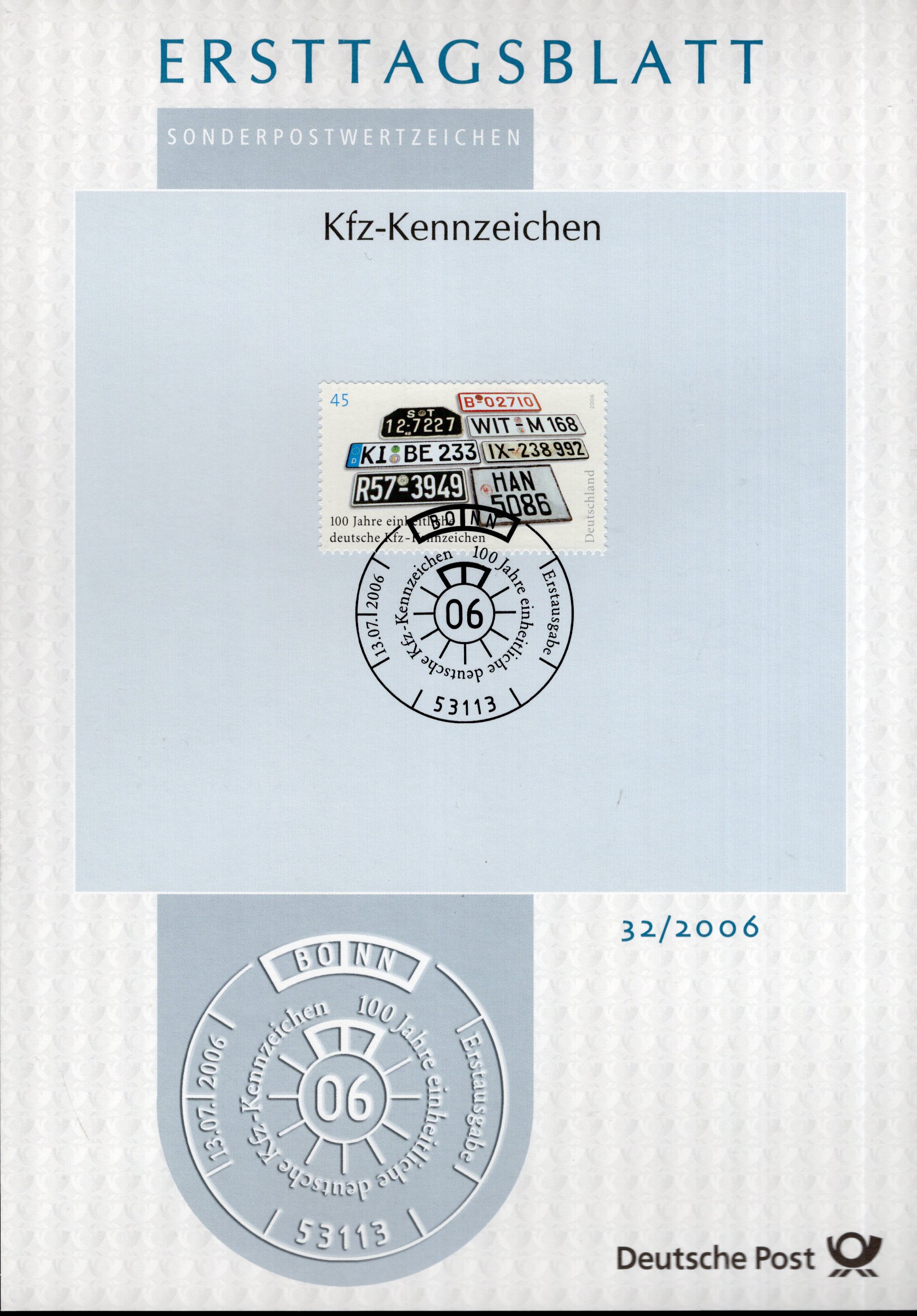 100 Jahre KFZ - Kennzeichen