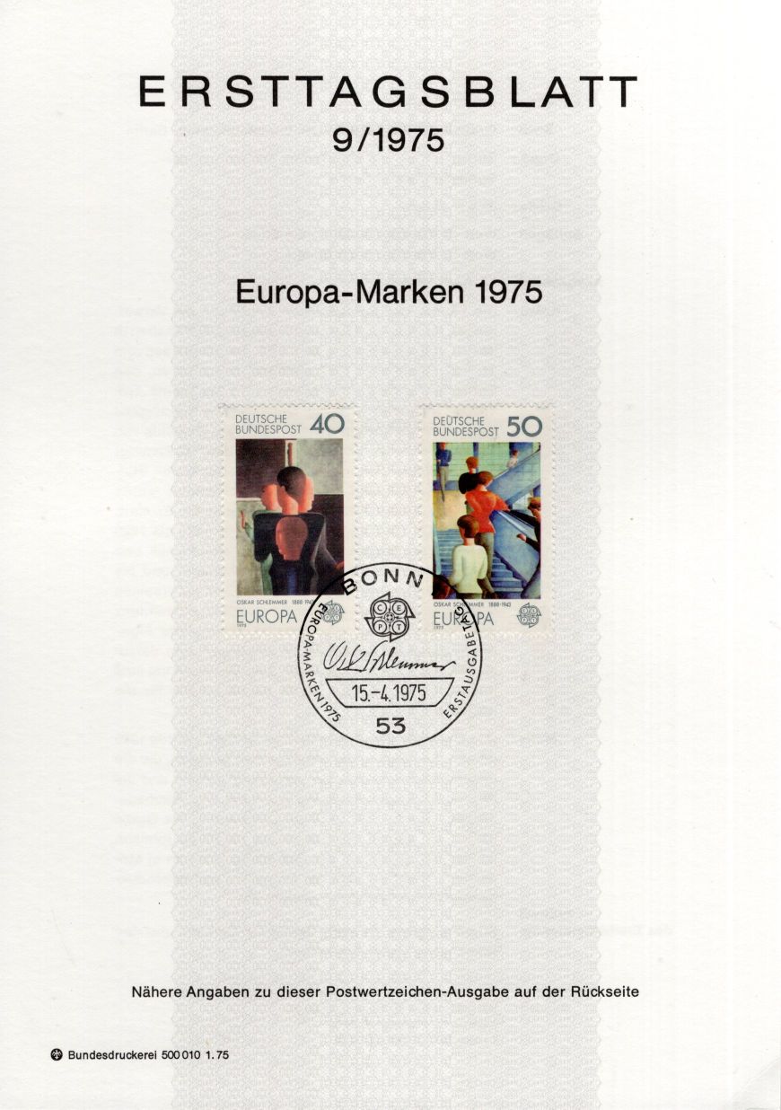 Europa - Marken 1975 - Gemälde - Oskar Schlemmer