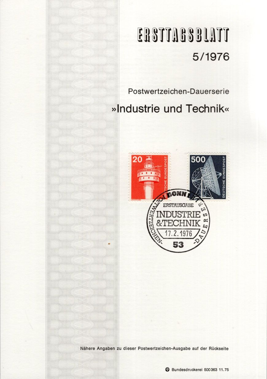 Dauerserie Industrie und Technik - Leuchtturm - Radioteleskop