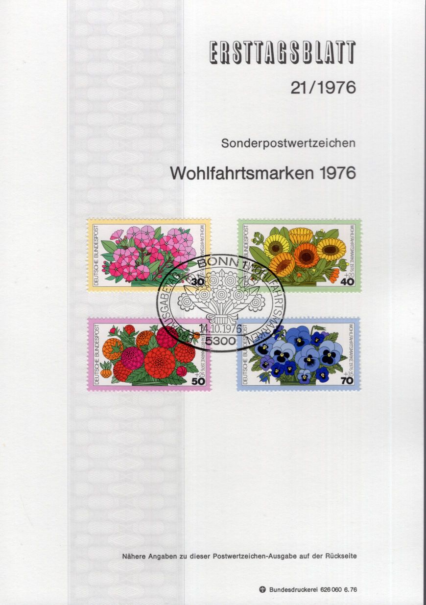 Wohlfahrtsmarken 1976 - Gartenblumen