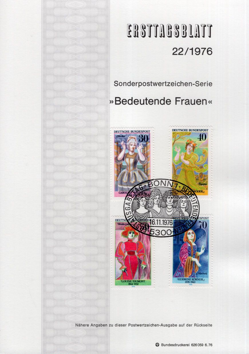 Bedeutende Frauen - Caroline Neuber - Sophie Schröder - Louise Dumont - Hermine Körner