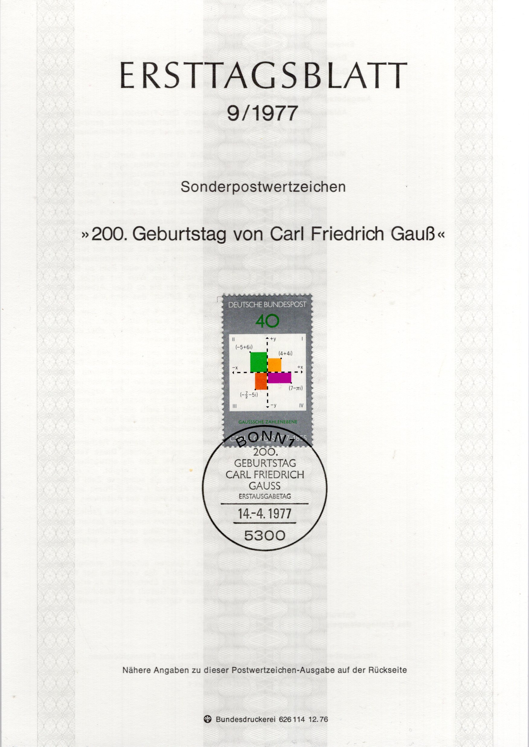 200. Geburtstag Carl Friedrich Gauß