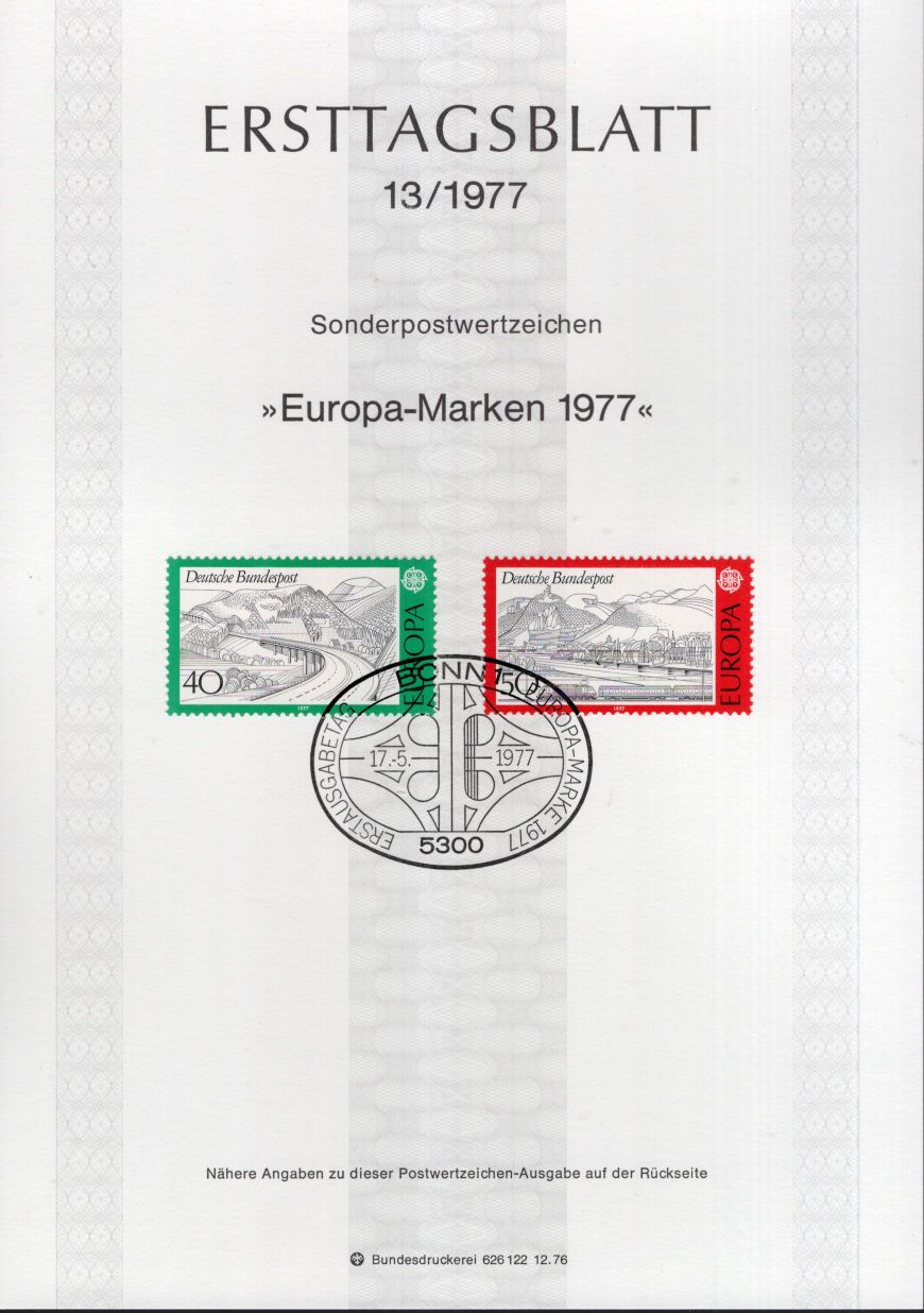 Europa - Marken 1977 - Landschaften - Röhn - Rheinlandschaft