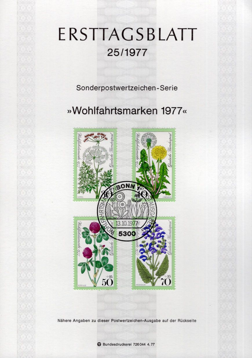 Wohlfahrtsmarken 1977 - Wiesenblumen