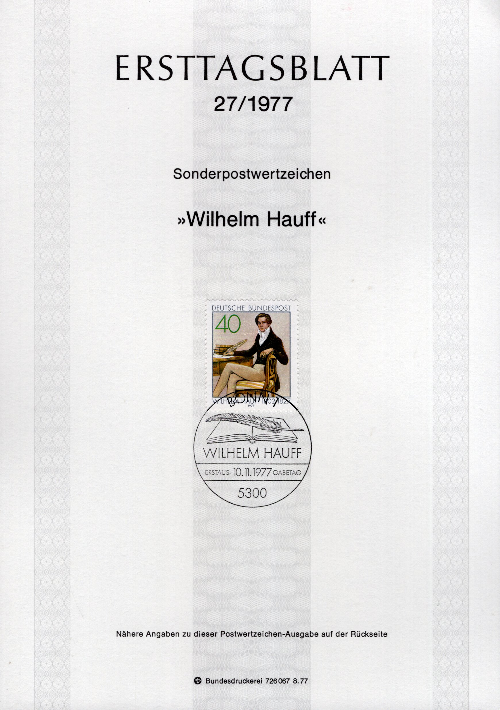 150. Todestag Wilhelm Hauff