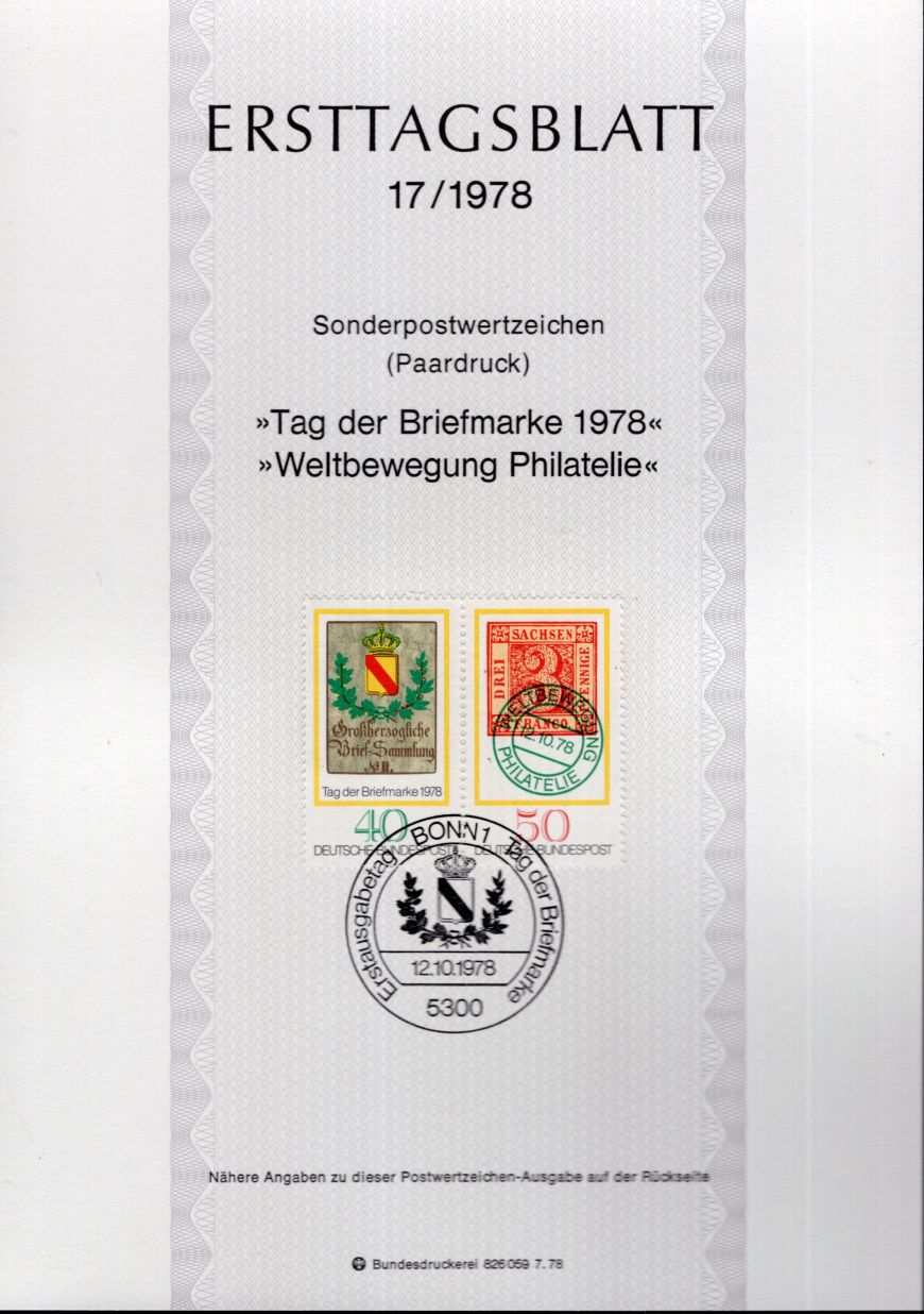 Tag der Briefmarke 1978 / Weltbewegung Philatelie