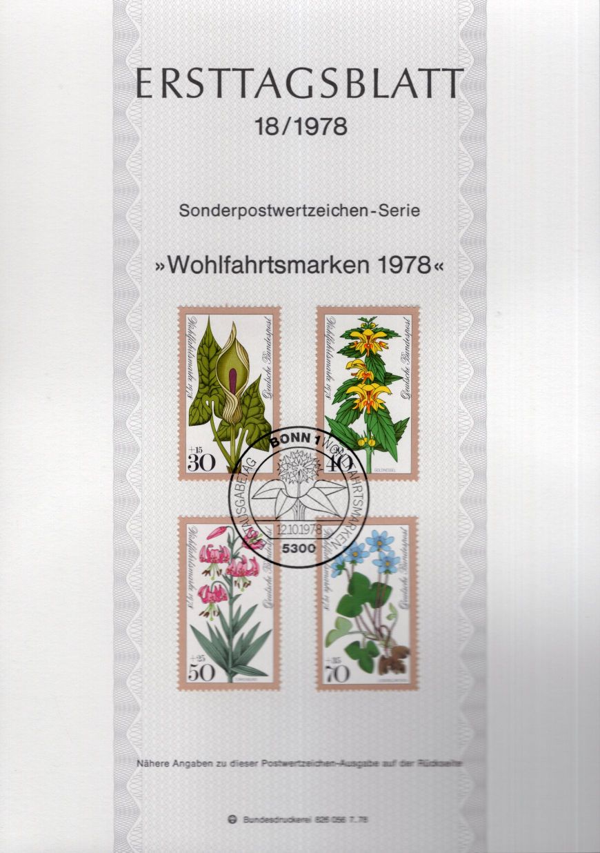 Wohlfahrtsmarken 1978 - Waldblumen