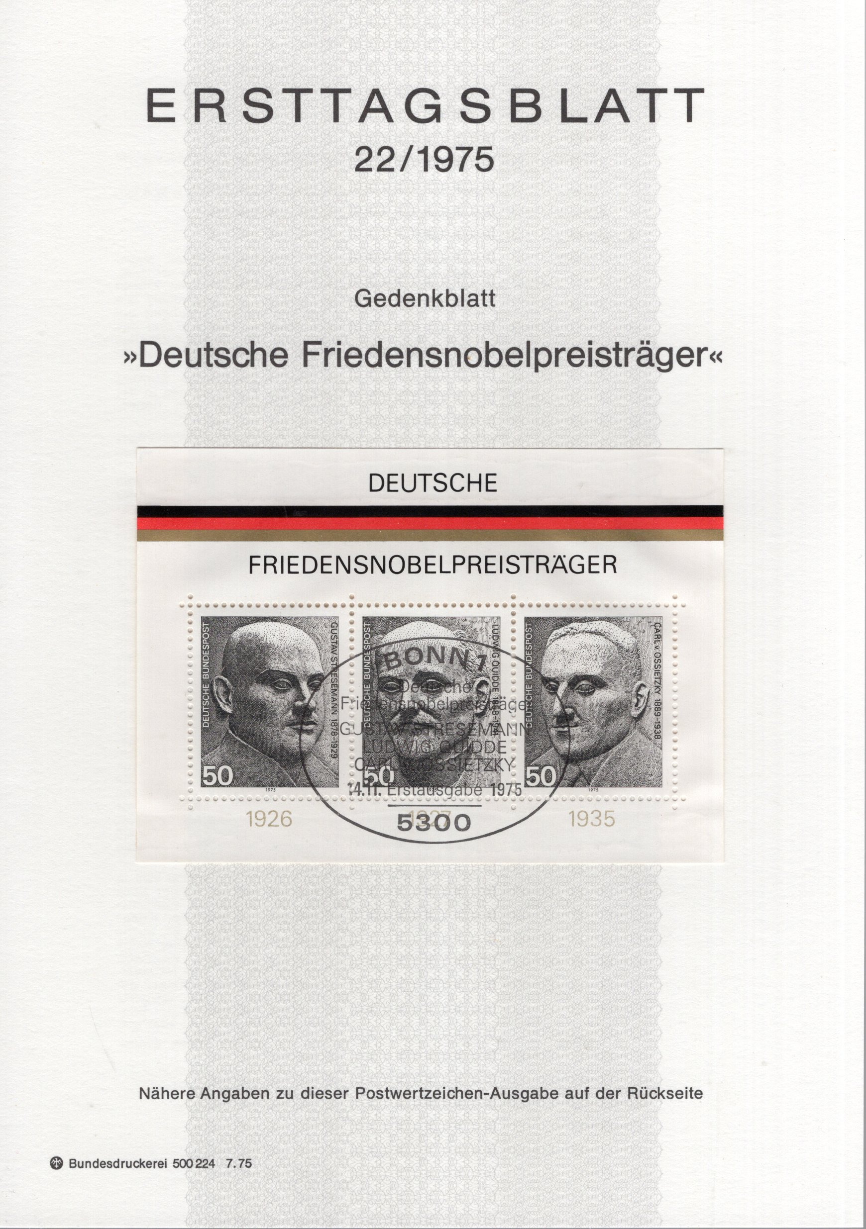 Deutsche Friedensnobelpreisträger - Gustav Stresemann - Ludwig Quidde - Carl von Ossietzky