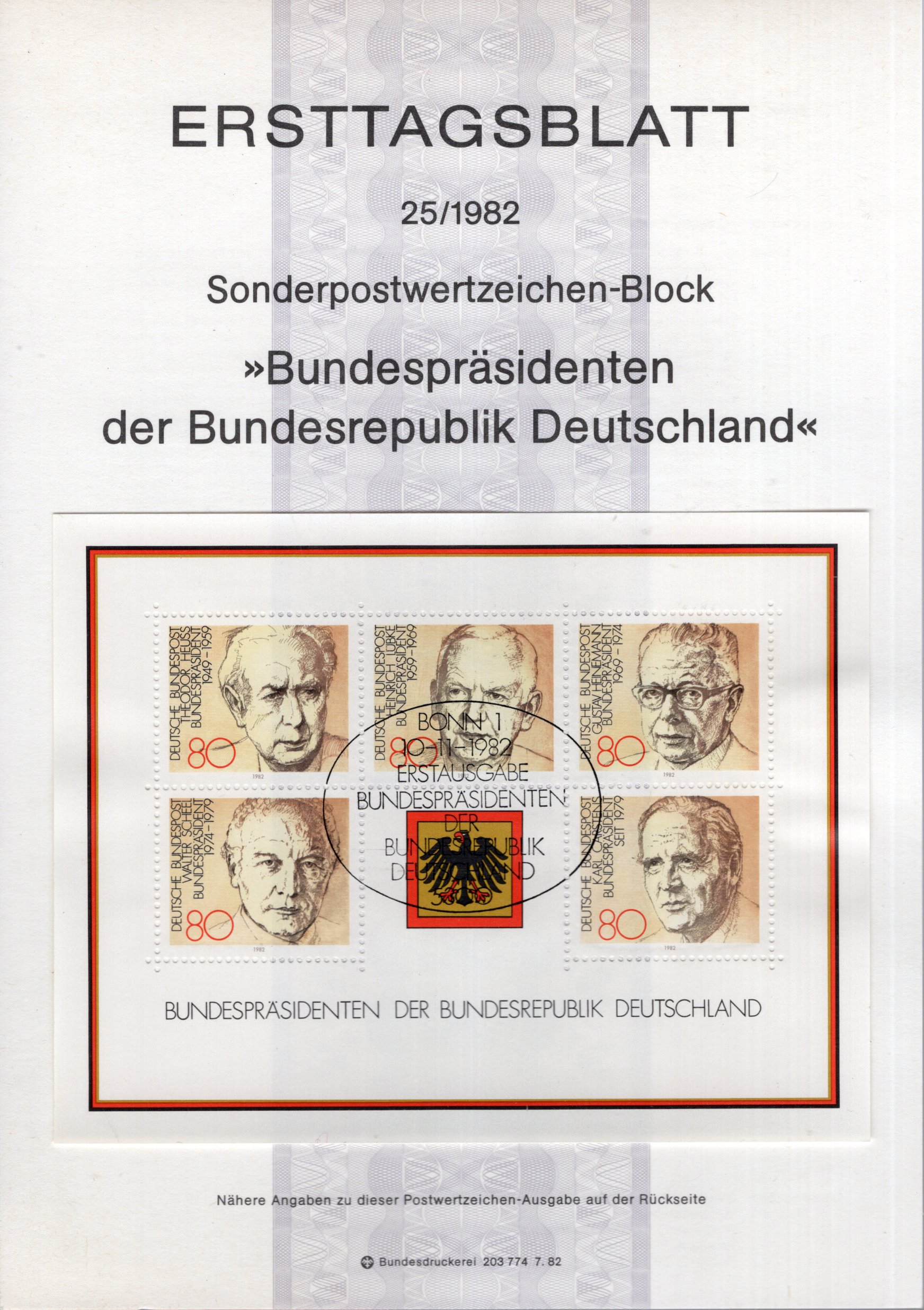 Bundespräsidenten der Bundesrepublik Deutschland - Theodor Heuss - Heinrich Lübke - Gustav Heinemann - Walter Scheel - Karl Carstens