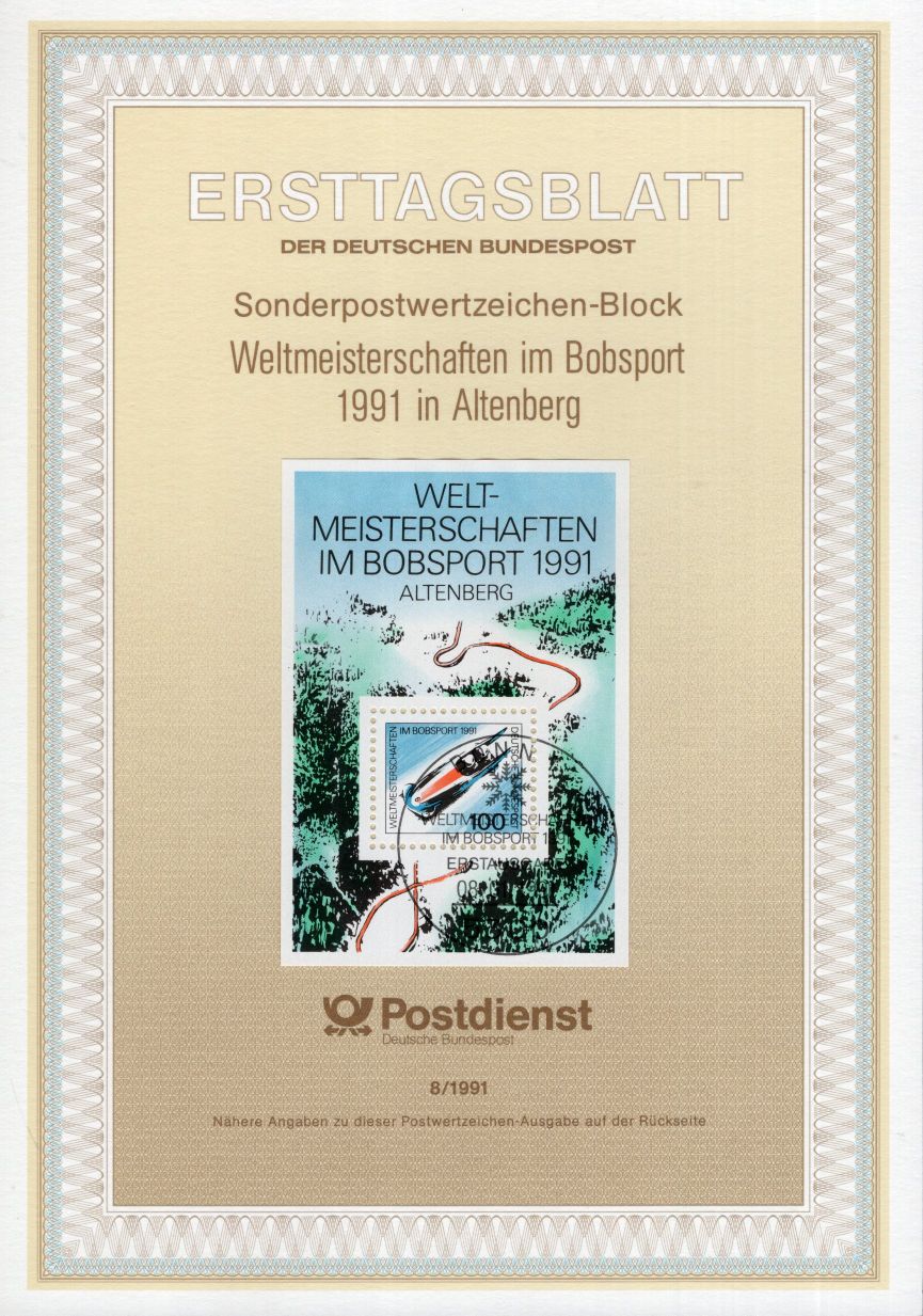 Weltmeisterschaften im Bobsport 1991 in Altenberg