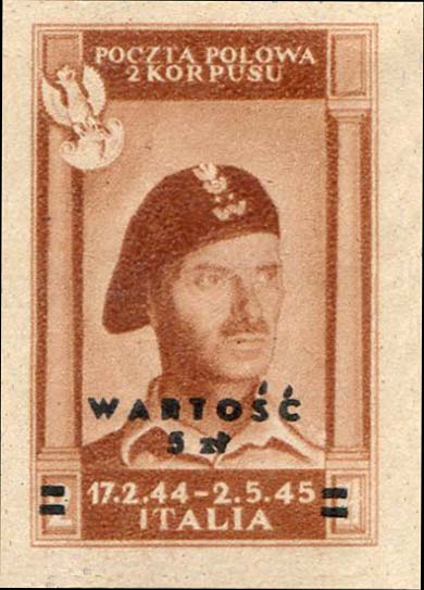 Polnische Siege, überdruckt, nicht gezähnt - Generale Anders