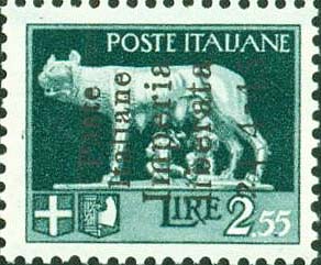 Serie imperiale sovrastampata Poste italiane Imperia liberata 24 - 4 - 45 - Lupa di Roma