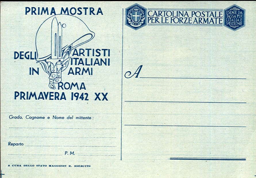 Cartolina in franchigia zur Ausstellung in Rom