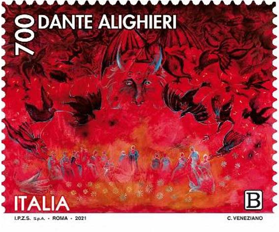 700° anniversario della morte di Dante Alighieri - LInferno, evocando Buffalmacco, opera di Corrado Veneziano