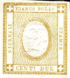 Zeitungsmarke - Erhabene Ziffer in einem Oval