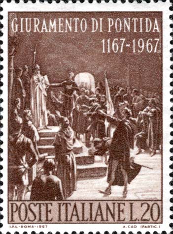 8° centenario del giuramento di Pontida - Dipinto Il giuramento di Pontida di Adolfo Cao