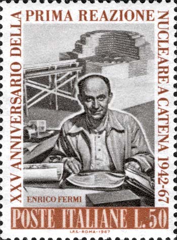 25° anniversario della prima reazione nucleare a catena - Ritratto di Enrico Fermi
