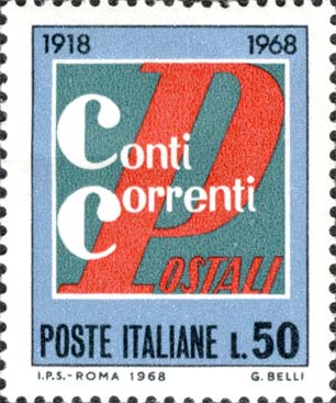 50° anniversario del servizio dei conti correnti postali