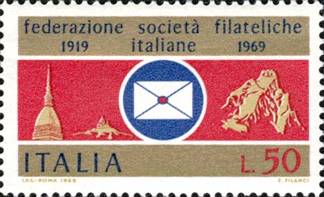 50° anniversario della federazione tra le società filateliche italiane